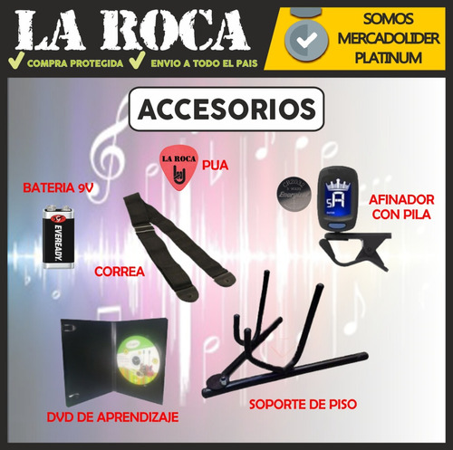 Imagen 6 de 10 de Combo Guitarra Electrica + Amplificador + Funda + Accesorios