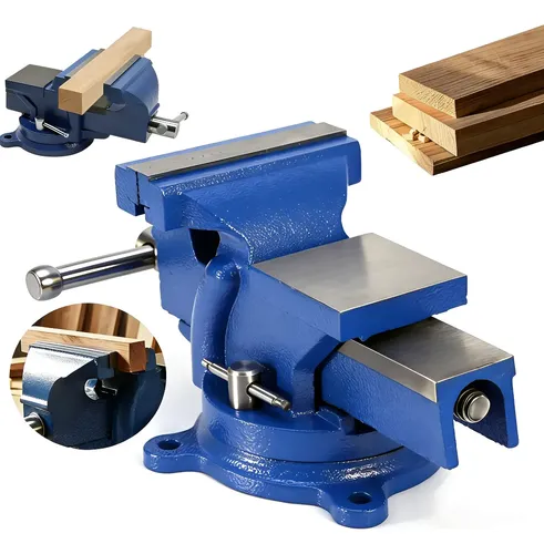 Torno Morsa De Bancada Rotativa Com Mordente Fixo 125mm N°5 Azul