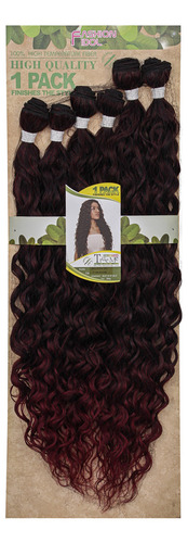 Beauty G Organic Hair, True Me, rizos abiertos, 75 cm, color: negro/rosa (t1b/pink)
