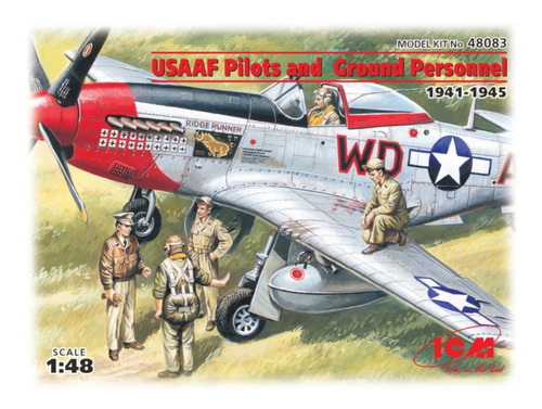 Icm Modelo Usaaf Filots Personal Tierra Building Kit