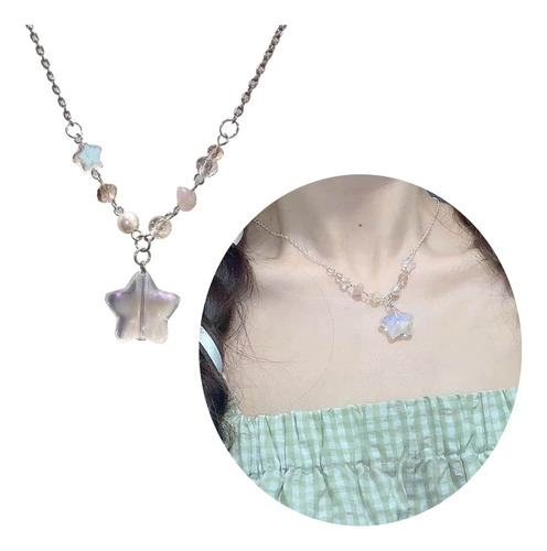 Y1m Collar Con Colgante De Estrella De Cinco Puntas,
