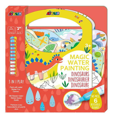Libro Para Colorear Con Agua Reutilizable Niños Dinosaurios