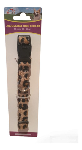 Collar P/ Perros S / M Animal Print 15 Mm X30-45cm Color Marrón-negro Tamaño Del Collar 3o-45 Cm