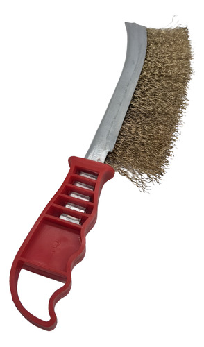 Cepillo Alambre Manual Acero Bronceado Curvo Con Mango