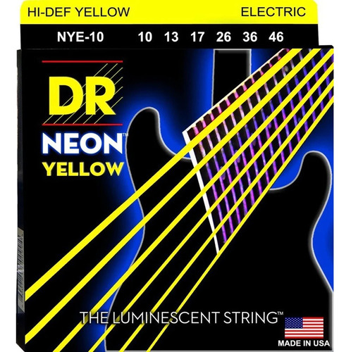 Cuerdas Guitarra Eléctrica 10/46 Neon Yellow Dr Nye-10