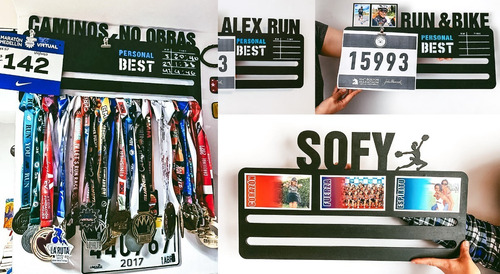 Imagen 5 de 9 de Medallero Personalizado Runner Titán 57x32 Cuadro Deportivo