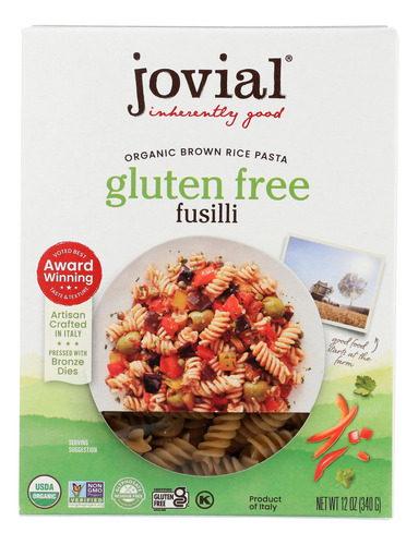 Jovial Pasta Arroz Integral Organico Fusilli, 12 Oz