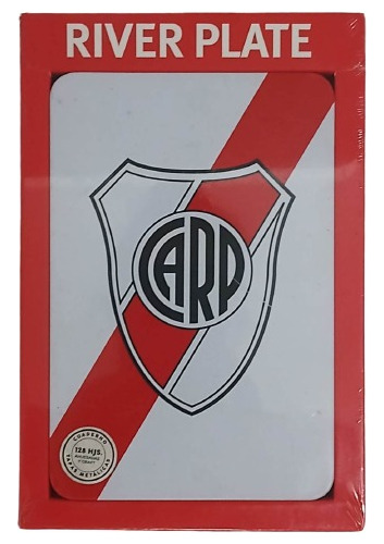Cuaderno Tapas Metálicas 128 Hojas River Plate 10 X 15