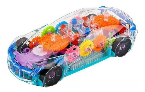 Juguete Coche De Carreras Con Luz Led Mecanismo Transparente