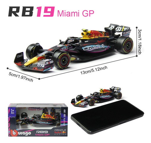 Burago Redbull F1 Rb19 #11 Miami Gp Checo Pérez Fórmula 1:43
