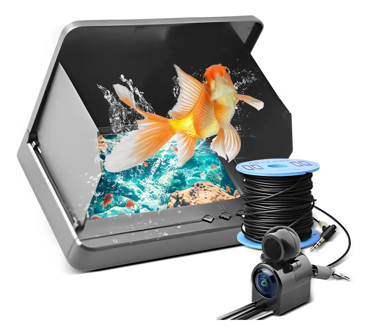 Monitor Pesca Câmera De Pesca Subaquática Ip68 + Peixe Cabo