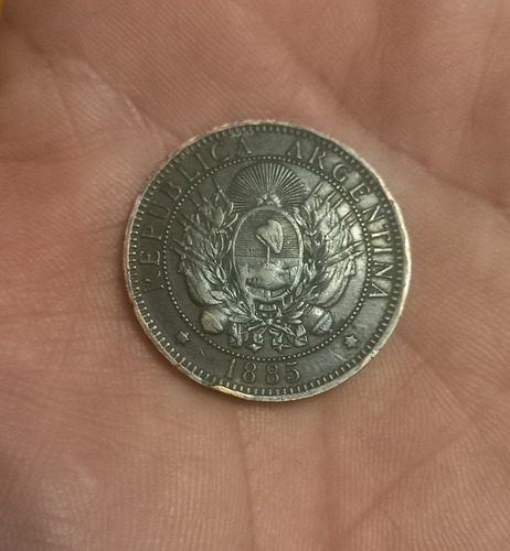 A-argentina Moneda Nacional 2 Centavos Patacon 1885 Cobre