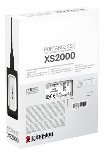 Ssd Externo Kingston Xs2000, 2tb, Usb C, Negro/plata