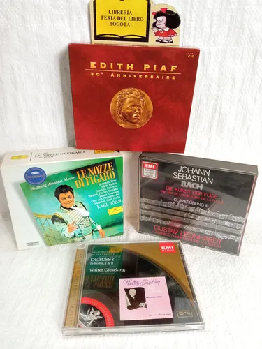 Debussy - Bach - Mozart - Piaf - 4 Cajas De Música Clásica
