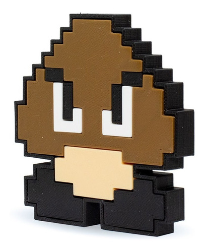 Goomba - Pixel Super Mario Figura Impresa En 3d Excelente 