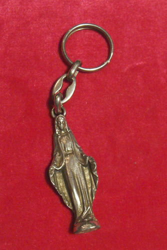 Llavero Antiguo Virgen De La Medalla Milagrosa En Rosario