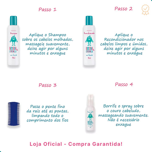 Mata Piolho Shampoo Piolhos E Lêndeas Abelha Rainha + Brinde