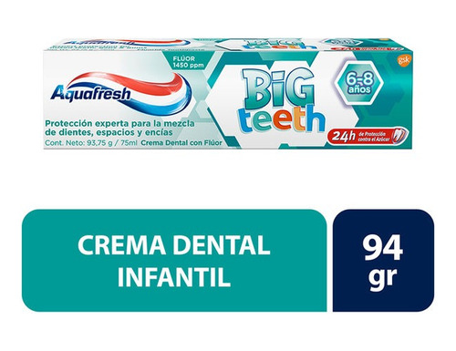 Aquafresh Crema Dental Menta Protección Contra Azúcar 93gr