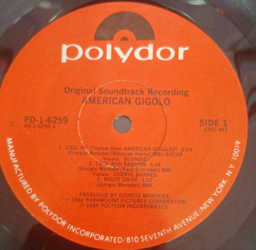 Giorgio Moroder - American Gigolo(soundtrack)(lp, Album, 72) (Usado)