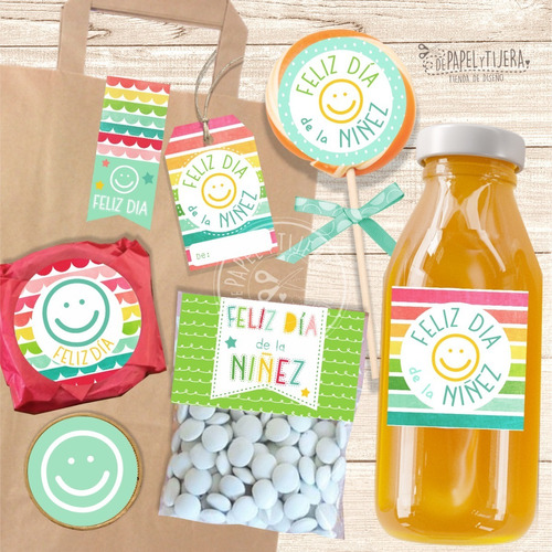 Kit Imprimible Etiqueta,stickers,desayuno - Día Del Niño