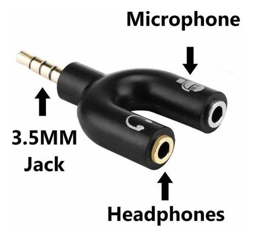 Imagen 4 de 6 de Separador De Señal Micrófono Audífono Adaptador Notebook Ps4
