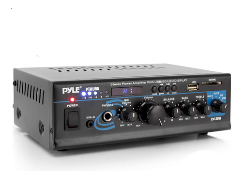 Pyle Home Max Ptau45 Amplificador Potencia Est Ereo Peque Ño