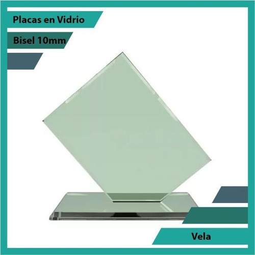 Placas Conmemorativas En Vidrio Vela Plano