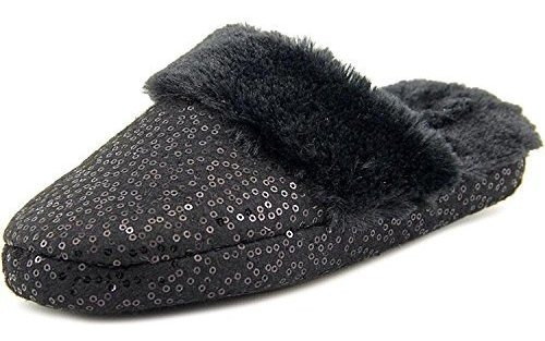 Naturalizer Womens Sparkle Closed Toe Slip On Slippers, Blac