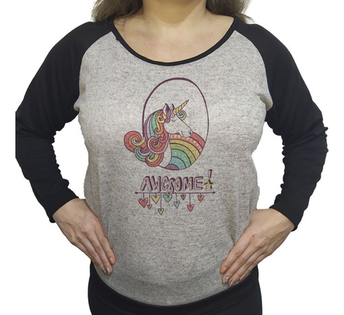 Buzo Lanilla Mujer  Awesome Increible Unicorn Colores