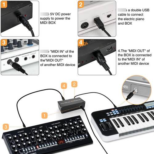 Camola Usb Midi Host Box De Alta Velocidad Usb A Midi Conver