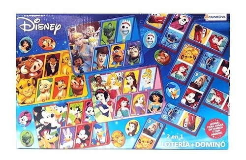 Lotería + Domino Disney 2 En 1 Personajes Disney  Tapimovil