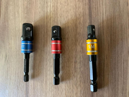 Set Adaptadores Hexagonal Para Atornilladores 1/4 3/8 1/2