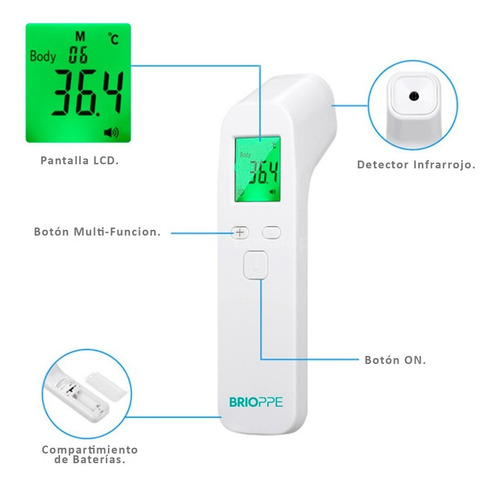 Termometro Infrarrojo Frente Digital Temperatura Medico