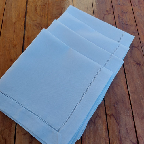 Kit Com 12 Guardanapos Ponto Ajour Mesa Posta 45 X 45 Cm Cor Branco Bordado Ponto Ajour