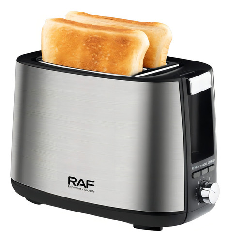 Tostador De Pan 2 Rebanadas Calentador Eléctrico Raf R-507 Color Negro