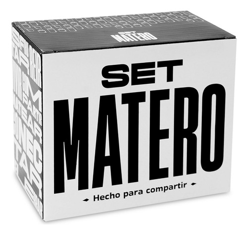 Set Equipo Matero Termo Mate Algarrobo Latas Sumate Bombilla Plateado | Madera