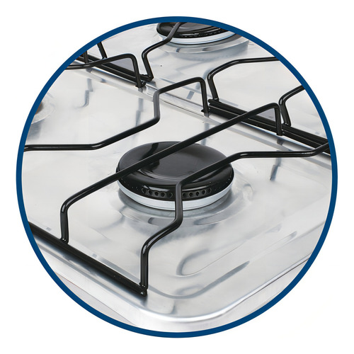 Estufa 4 Quemadores Gas Lp Acero Inoxidable De Mesa 116013