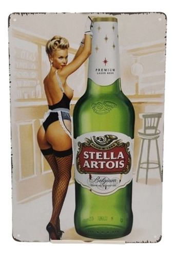 Cuadro Metálico Decorativo Diseño Stella Artois 20 X 30 Cm