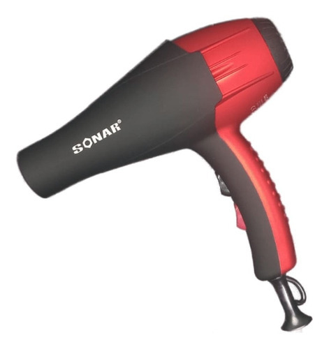 Secador De Cabelo Barbearia Ultra Potente Unissex Profission Cor Vermelho Com Preto 110v