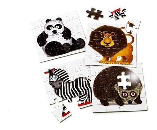 Zoologico Juego De Mesa Infantil X4 Puzzle 16/25 Pzas Ruibal