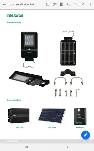 Imagem 3 de 7 de Luminaria Solar Sli1600 Intelbras Nf