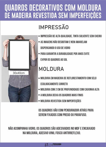 3 Quadros Decorativos 30x40 Moldura Vibrante Nossos Sonhos M