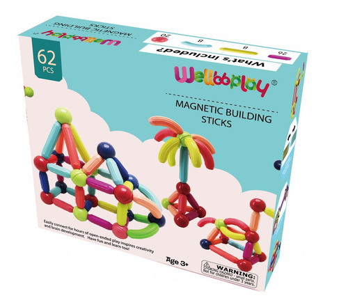 Set Construcción Magnético 62 Piezas Stem + Envio