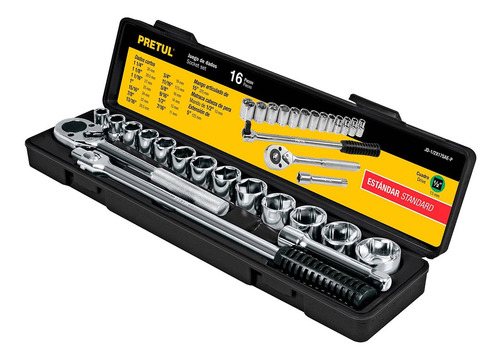 Juego De Dados Llaves Herramientas 16 Piezas Pretul 1/2 PuLG