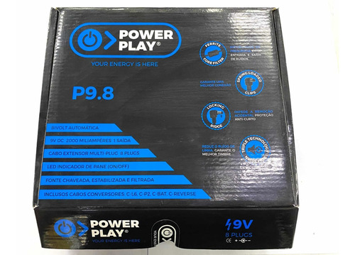 Fonte Power Play P9.8 2000ma 9v 8 Saidas Novo Original