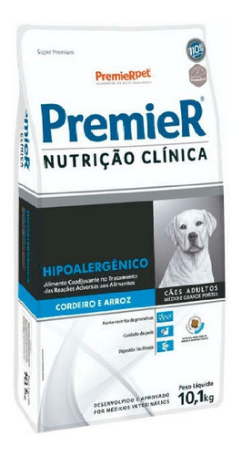 Ração Premier Nutrição Clínica Cães Hipoalergenico 10,1kg