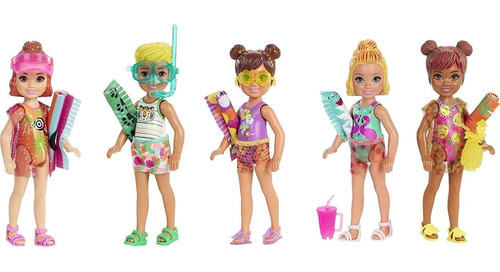 Boneca Barbie Chelsea Color Reveal Com 6 Surpresas 4 Bolsas