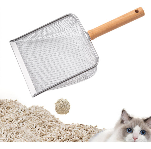 Cat Litter Scooper Con Mango De Madera Espacio De Malla 10