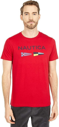 Camiseta Nautica Cuello Redondo Estampado 100% Orig Talla S