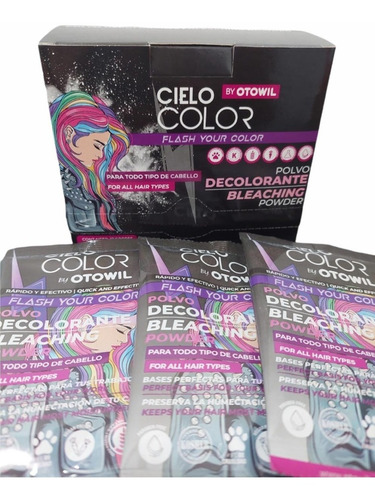 Imagen 4 de 4 de Polvo Decolorante Cielo Color X30g .- Caja X12uni